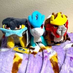 Legendary trio Pokemon plushies